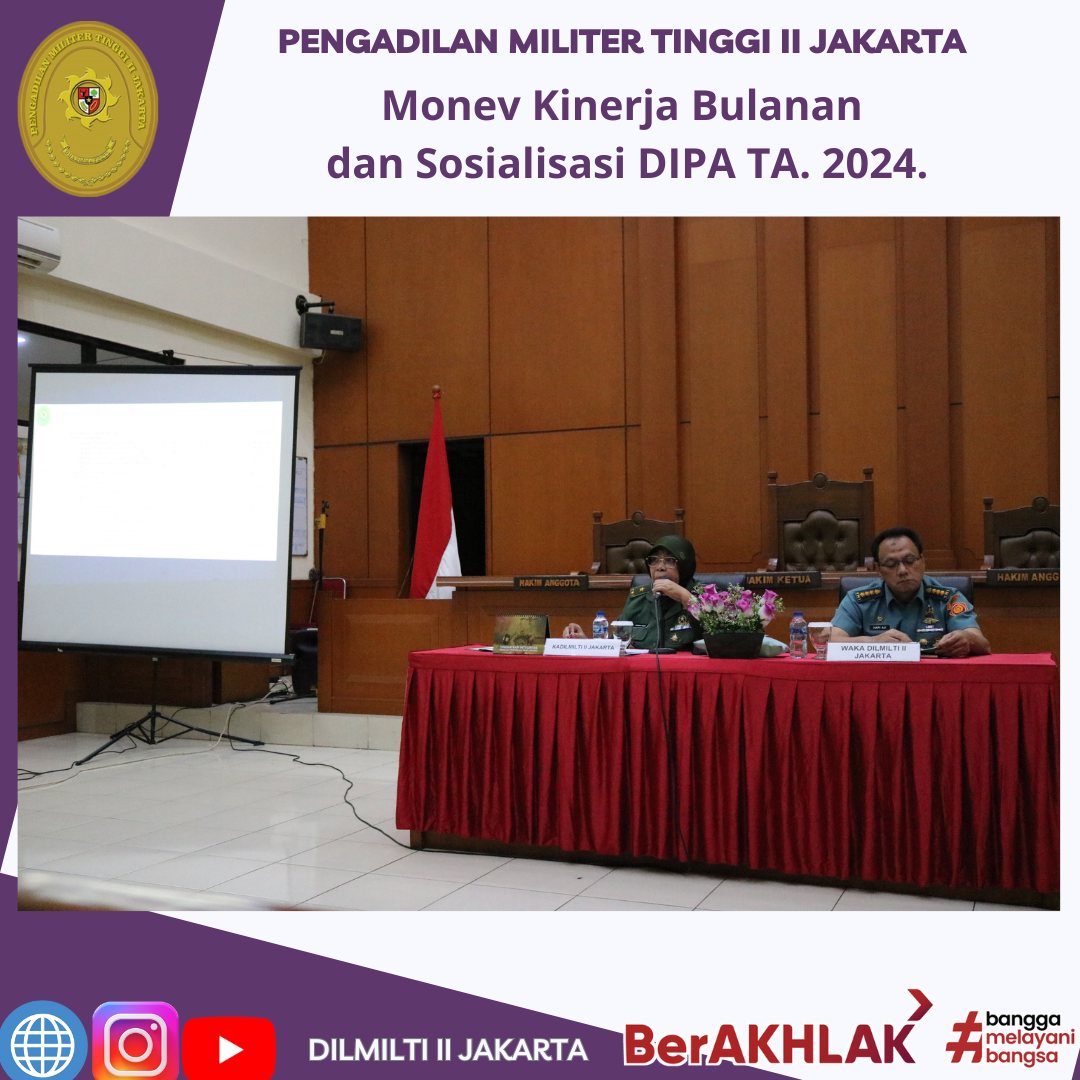 MONEV KINERJA BULANAN DAN SOSIALISASI DIPA TAHUN ANGGARAN 2024