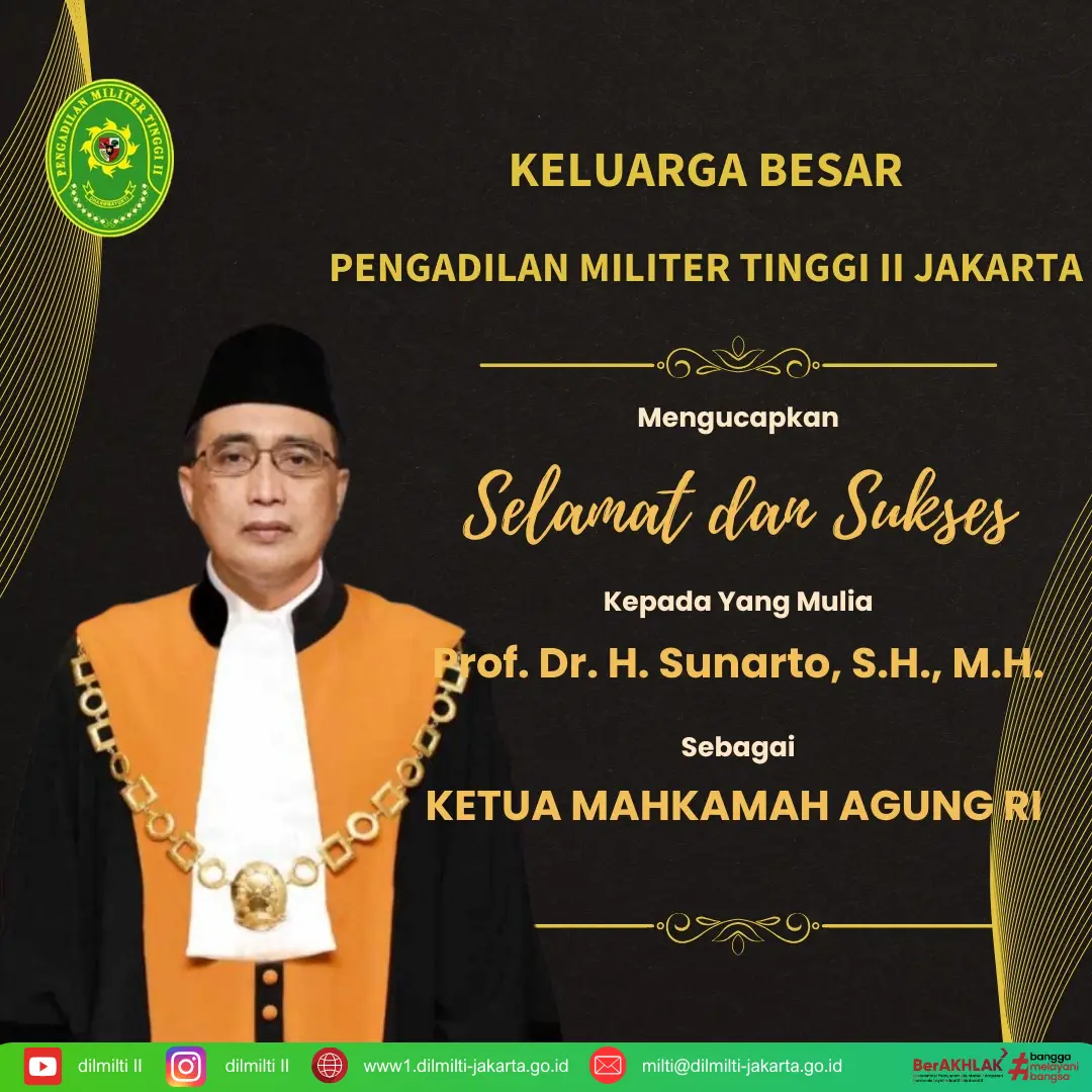 Selamat Dan Sukses Kepada Yang Mulia Prof (HC) Dr. H. Sunarto, S.H., M.H