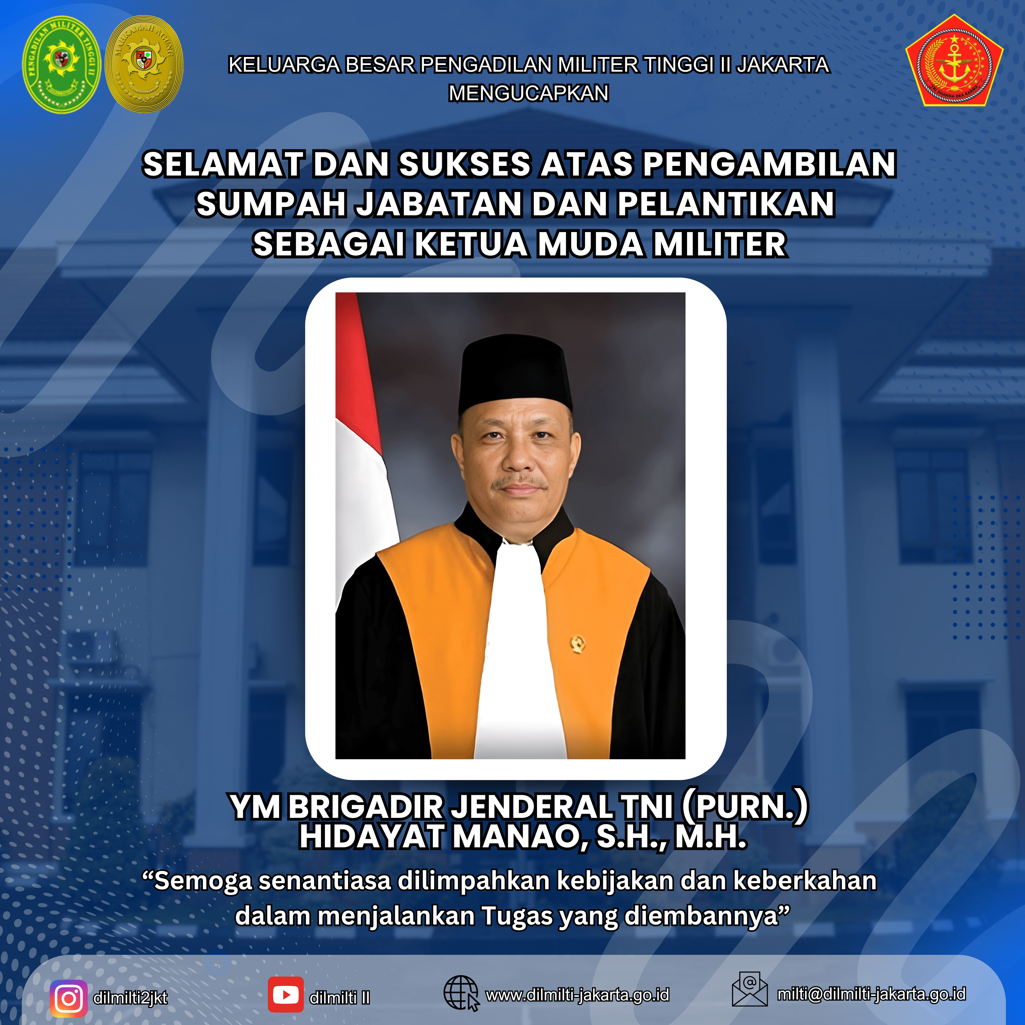 PENYUMPAHAN DAN PELANTIKAN KETUA MUDA MILITER MAHKAMAH AGUNG RI