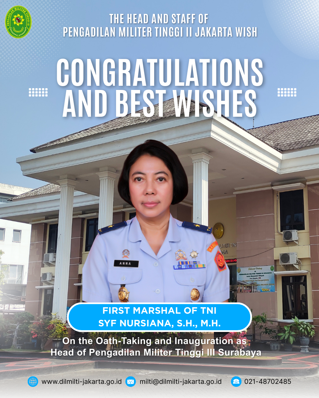 Pelantikan Kadilmilti III Surabaya