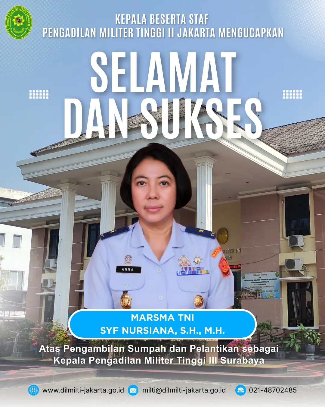 Pelantikan Kadilmilti III Surabaya