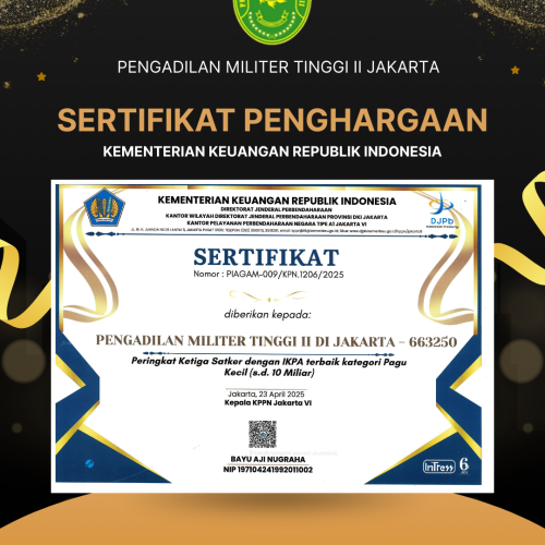 PRESTASI PENGADILAN MILITER TINGGI II JAKARTA