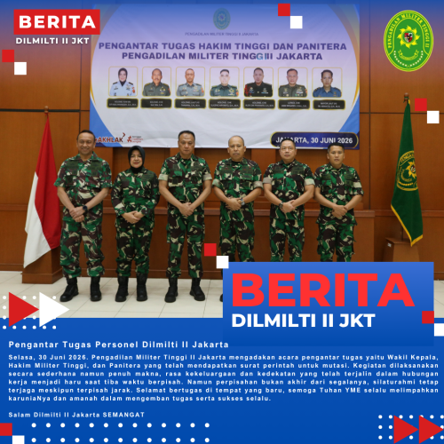 Pengantar Tugas Personel Dilmilti II Jakarta